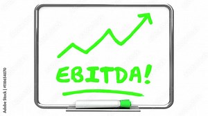 EBITDA Earnings Accounting Profit Revenue Erase Board 3d Animation