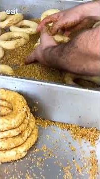How To Make Simit (Turkish Bagel) #streetfood #turkishfood