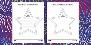 New Year's Resolution Stars Worksheet