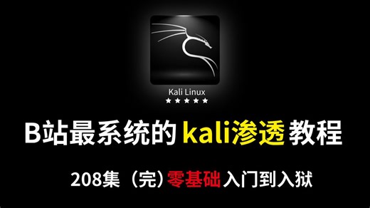 【kali最全教程】这可能是B站目前唯一将kali讲清楚的教程了，208集带你全面了解网络安全入门到入狱，草履虫都学得会！