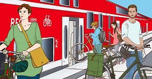 Mit dem Fahrrad in der Bahn