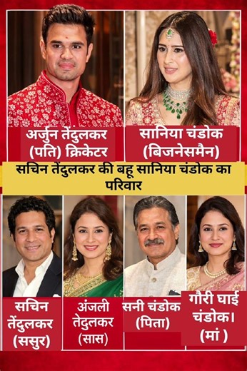 सचिन तेंदुलकर की बहू सानिया चंडोक का परिवार ‼️ Sania chandok 's family#ytshorts #gk #ias