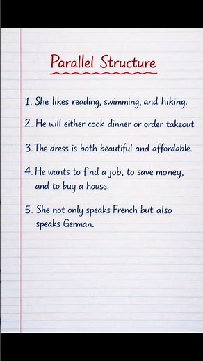 Parallel Structure in English Grammar | Easy Examples