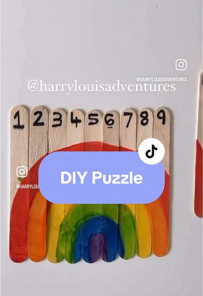 Rainbow Stick Puzzle Craft for Kids