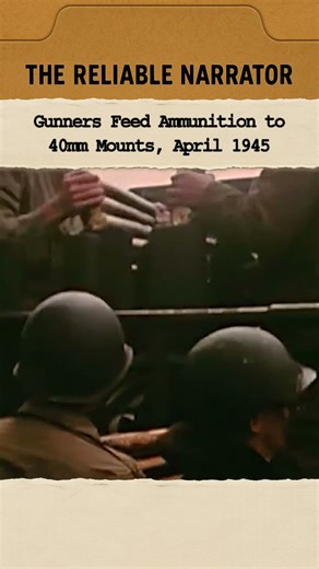 Gunners Feed Ammunition to 40mm Mount, April 1945 | #wwii #history #story