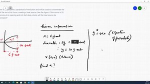 SOLVED:A mirror is shaped like a paraboloid of revolution and is used to concentrate the rays of the sun at its focus, creating a heat source. See the figure. If the mirror is 20 feet across at its opening and is 6 feet deep, where will the heat source be concentrated?