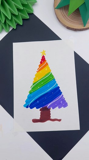 1.1M views · 4.2K reactions | Easy Christmas Tree Drawing Idea for kids | Crafty Cart | Facebook