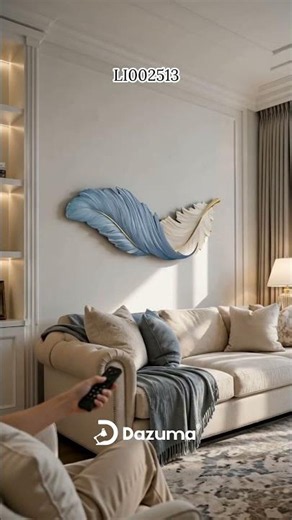 Remote Controlled Feather Art LED Wall Lamp (SKU: LI002513)