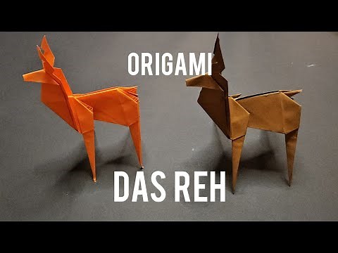 Origami Reh aus Papier basteln – Einfaches DIY-Tutorial Schritt für Schritt (Video-Tutorial)