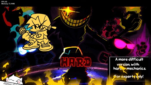 FNF indie cross crossed out（非最新版/hard难度9miss 95.05%）