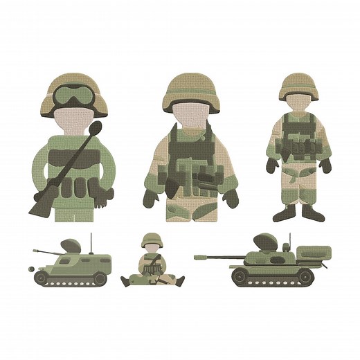 Military Soldier Embroidery Design, Army Soldier Tank Machine Embroidery File, 6 Design, 8 Size, Instant Download - Etsy