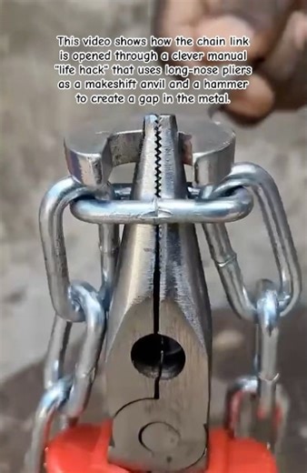 How to open a chain link #DIYHacks• #ChainRepair• #LifeHacks• #WorkshopSkills• #ToolTips #MetalCraft