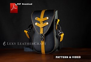 Leather Pouch Pattern - Leather Bag Pattern - Leather Bag Template - Pdf Download - Leather Phone and Wallet Sleeve - Etsy
