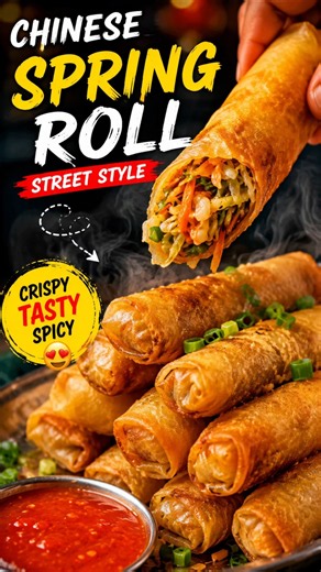 🔥 Chinese Spring Roll Recipe | Crispy & Crunchy Street Style Spring Rolls | Easy Veg Spring Roll