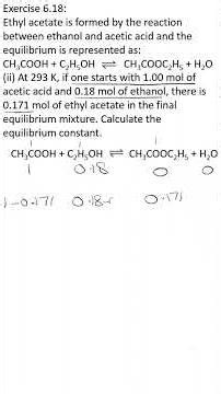 Calculation of Kc for esterification reaction