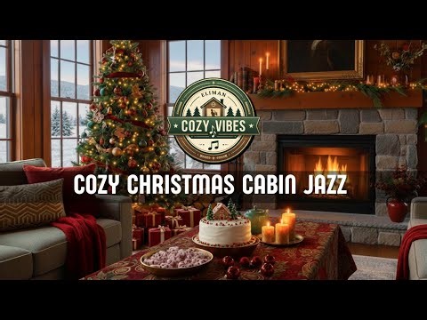 ❄️ December Winter Cabin Jazz | Cozy Fireplace & Soft Christmas Ambience for Deep Sleep & Relaxation