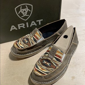 Ariat Tan and Brown Slip-On 3175- Loafers - Women’s Cruiser Chumayo *