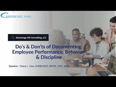 Webinar Do’s and Don’ts of Documenting Employee Behavior, Performance, and Discipline