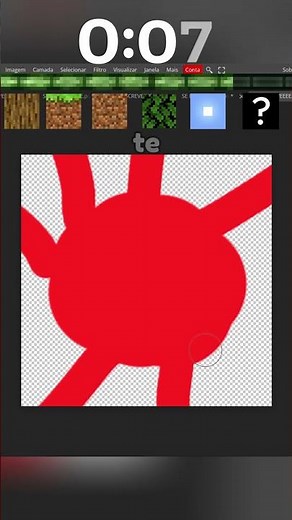 I only have 30 SECONDS to draw Minecraft using the color... RED