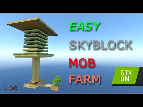 Easy Skyblock Mob Farm in RTX - 1.17 Minecraft Bedrock Edition