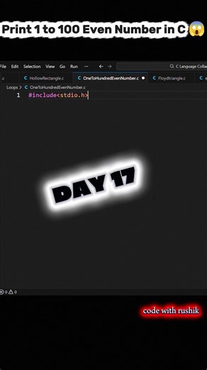 C Program to Print Even Numbers (1 to 100) 💯 #codingjourney#cprogramming#learncoding#codingshorts
