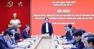 Công bố quyết định kiểm tra của Bộ Chính trị, Ban Bí thư đối với 3 địa phương