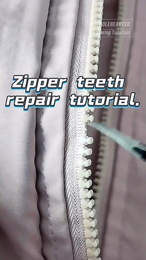 Zipper teeth repair tutorial.