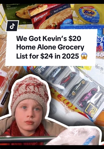 We recreated Kevin McCallister's iconic Home Alone grocery haul for just $23.50 in 2025 — news outlets are saying it'd cost $70 (that's 300% more than Kevin's original $19.83!). Here's how we hacked his list at Dollar General with store brand swaps and a $5 Saturday coupon. Kevin would be proud. 🎄🛒 Happy couponing, you filthy animals! 😆 Prices and coupons will vary, and some coupons in this video may be expired by the time you shop. #HomeAlone #GroceryShopping #DollarGeneral #MoneySavingTips 