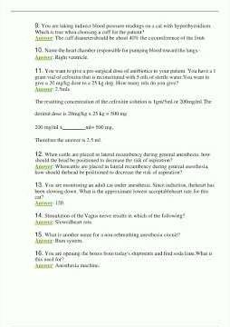 2024 VTNE Anesthesia Exam 3 New Full Exam Questions and Answers Included 100 Correct