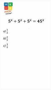Can you solve this exponential equation? 5ˣ + 5ˣ + 5ˣ = 45ˣ