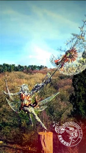 This is Dancing With Dandelions Reimagined, turns out millions of you watched the video of Robin creating her. So here she is finished. Hope you like her? -Adam | Wire Sculpture by Fantasywire