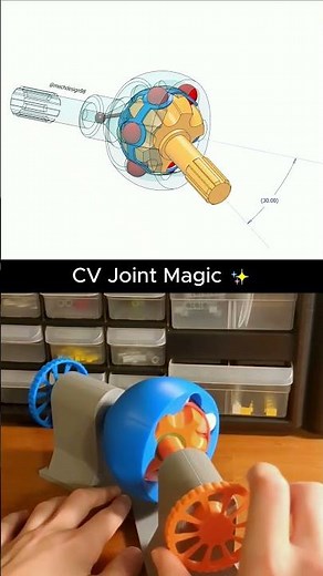 Why don’t the balls fall out? 🧐 | CV Joint #mechanism #3dprinting #engineering #mechanical