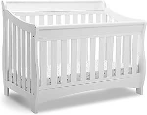 Delta Children Bentley S Series 4-in-1 Convertible Baby Crib, White