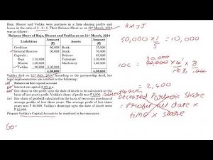 CBSE Accountancy 67/1/1 2025 Set 1 Q22 Solved Death of Partner Capital Account