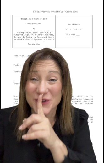 ⚖️ ¿Usura o negocio legítimo? El Tribunal Supremo de Puerto Rico responde Un restaurante recibió $25,000 en financiamiento inmediato, pero firmó un contrato para entregar $34,750 de sus ingresos futuros. El Tribunal de Primera Instancia dijo que era usura. El Tribunal de Apelaciones estuvo de acuerdo. Pero el Tribunal Supremo de Puerto Rico analizó el contrato y llegó a una conclusión completamente distinta. En el caso Merchant Advance v. Conceptos Cuisine (2026 TSPR 15), el Supremo explicó cuán