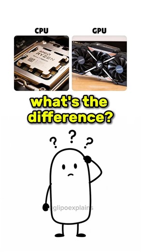 Cpu and Gpu, what's the difference?🤔 #education #English #computer