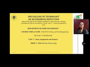 Milk Powder Processing | Dairy and Food Engineering | SNS Institutions