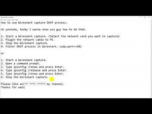 How to use Wireshark capture DHCP process