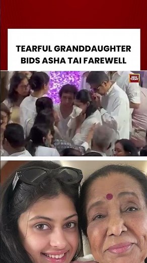 Asha Bhosle's Funeral: Tearful Granddaughter Zanai Bhosle Bids Asha Bhosle Final Farewell