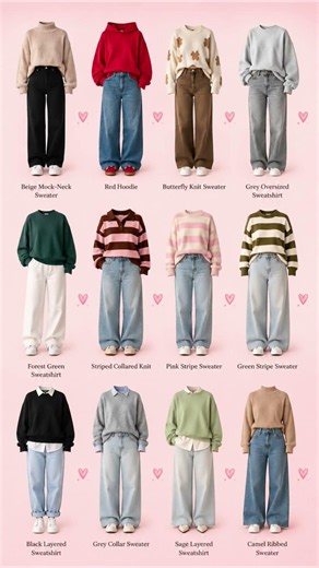 12 Cozy Sweater & Sweatshirt Outfit Ideas | Cute Casual Winter Style Inspiration ✨ #shorts #ytshorts