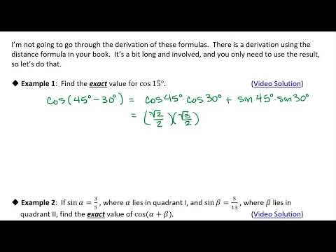 OS 7.2-3 Sum and Difference, Double-Angle, and Power Reduction Formulas: Example 1