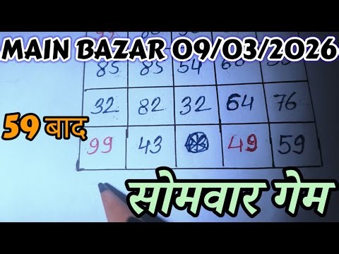 Main Bazar Trick Today 09-03-2026 | Main Bazar Open & Panel Line