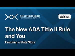 The New ADA Title II Rule and You