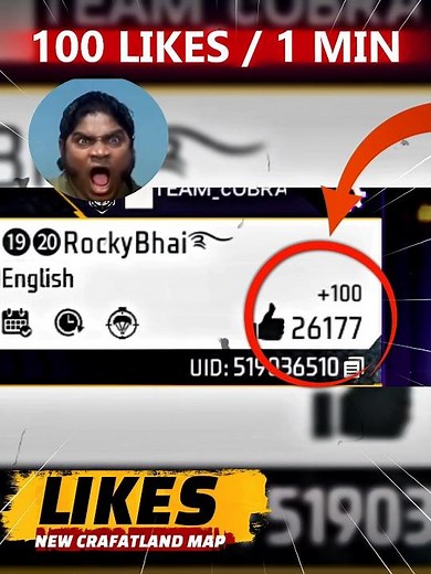 Get 100X FAST LIKE Increase Crafatland Map 🤯#freefire