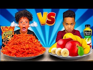 SPICY FOOD VS HEALTHY FOOD CHALLENGE | The Prince Family Clubhouse