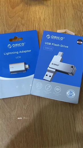 usb flash drive and lightning adaptor for ip14 and below #orico #flashdrive #adaptor #fyp
