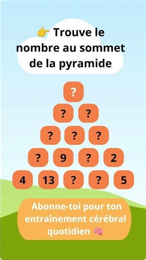 Pyramide Logique #5 en combien de temps trouves tu le nombre au sommet