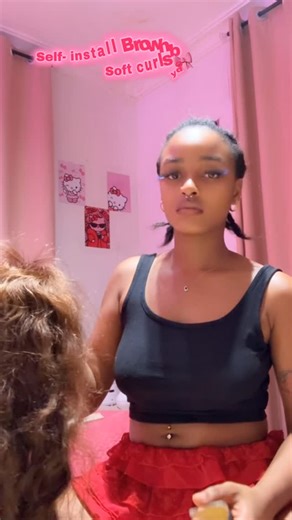 Stefany✨ on Instagram: "Self wig install • Brown body-wave lace frontal, curled & brushed out for that lovely drop #stefanynova #wiginstallvlog #hairvlog #fypp"