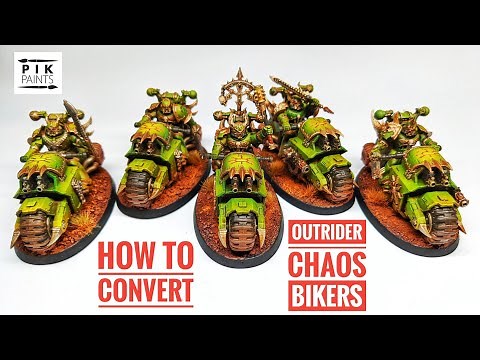 How to build: Converted Chaos Space Marine bikers from Space Marine Outriders