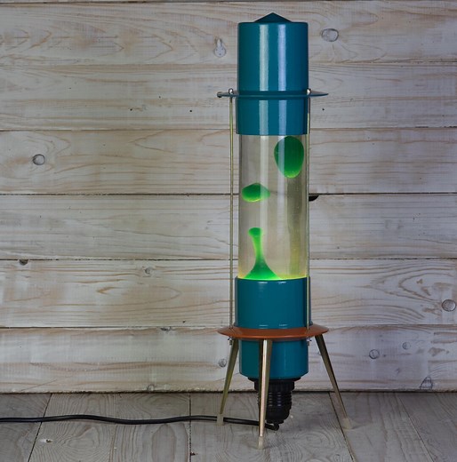 Large 19" Soviet Lava Lamp Raduga Rocket | USSR Vintage Rainbow Spaceship | Orange Wax | Teal Orange | 110V 220V - Etsy